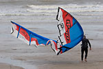 Le Havre - Kitesurfer and his wing on the beach