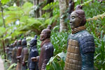 Monte - Chinese warriors sculptures in the tropical garden