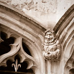 Oxford - Statue de moine jovial (Christ Church College)