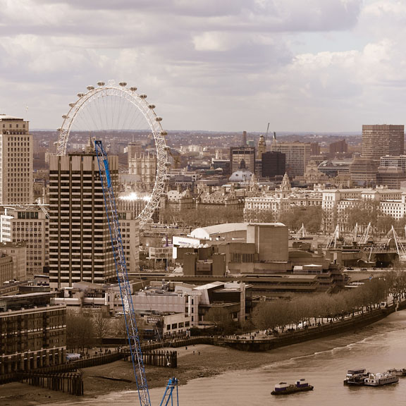London Eye - UK/England - London - April 2012 - Black & White