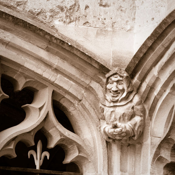 The Jolly Monk Statue at Christ Church College - UK/England - Oxford - April 2012 - Black & White