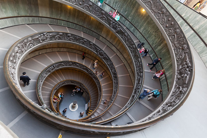 Spiral Staircase from Giuseppe Momo (1932) - Italy/North - Vatican - April 2013 - Graphical