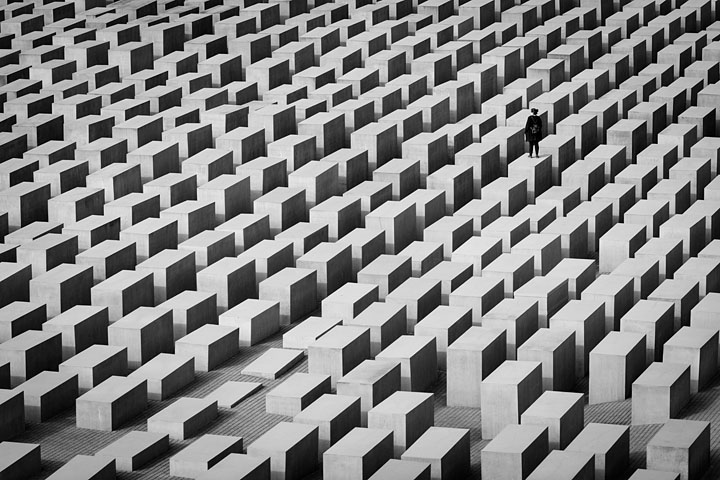Mémorial aux Juifs assassinés d'Europe - Allemagne - Berlin - avril 2015 - Noir & Blanc